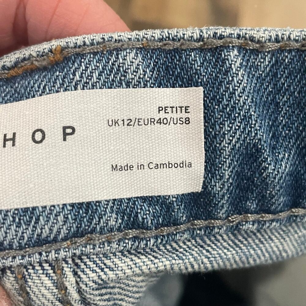 Top Shop Size 8 Petite Mom Shorts Denim Cut Offs Topshop - Picture 3 of 4